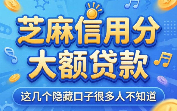 揭秘凭芝麻信用分的大额贷款，这几个隐藏口子很多人不知道