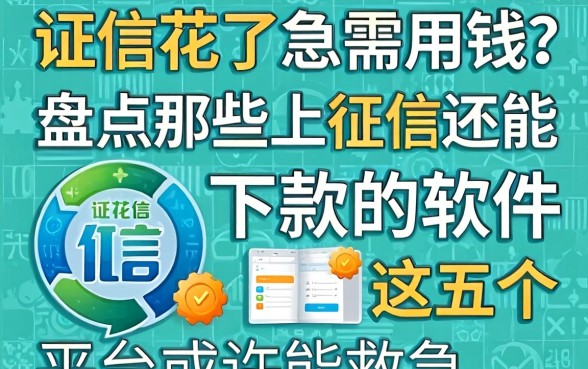 征信花了急需用钱？盘点那些上征信还能下款的软件，这五个平台或许能救急