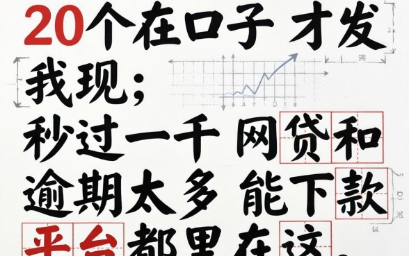 我翻了20个口子才发现，2026秒过一千网贷和逾期太多能下款平台都在这