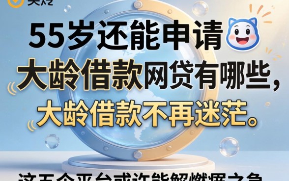 55岁还能申请的网贷有哪些？大龄借款不再迷茫，这五个平台或许能解燃眉之急