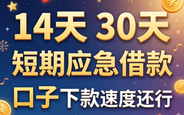 2026年14天30天短期应急借款：这几个口子下款速度还行