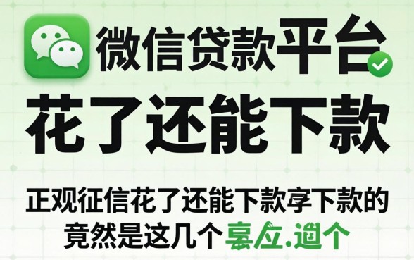 我翻遍了微信贷款平台，发现征信花了还能下款的竟然是这几个