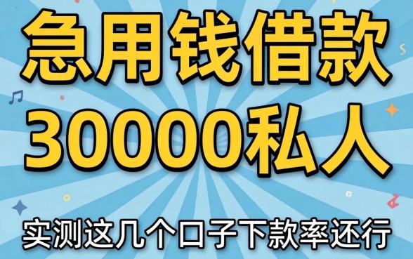急用钱借款30000私人，实测这几个口子下款率还行