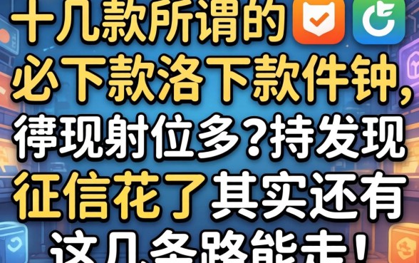 我试了十几款所谓的必下款软件,发现征信花了其实还有这几条路能走