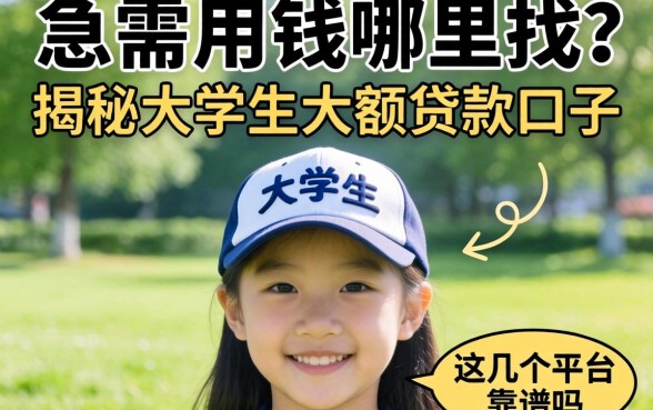 大学生急需用钱哪里找？揭秘大学生大额贷款口子，这几个平台靠谱吗？