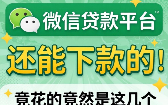 我翻遍了微信贷款平台，发现征信花了还能下款的竟然是这几个