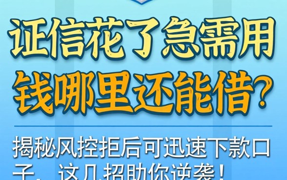 征信花了急需用钱哪里还能借?揭秘风控拒后可迅速下款口子,这几招助你逆袭!