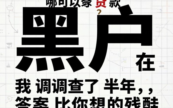 双黑户在哪可以贷款？我调查了半年，答案比你想的残酷