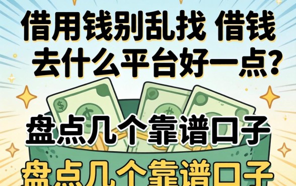 急用钱别乱找,借钱去什么平台好一点?盘点几个靠谱口子