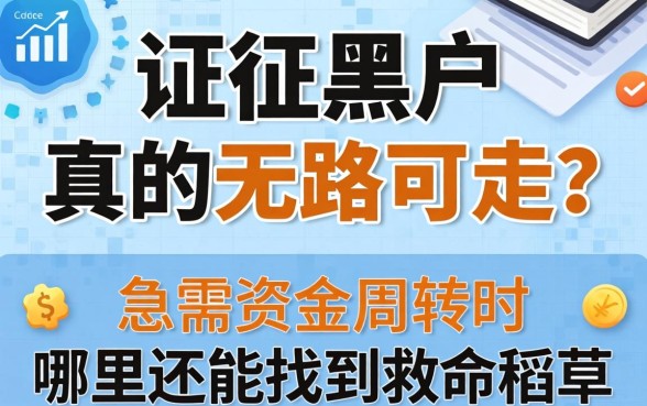 征信黑户真的无路可走吗？急需资金周转时，哪里还能找到救命稻草？