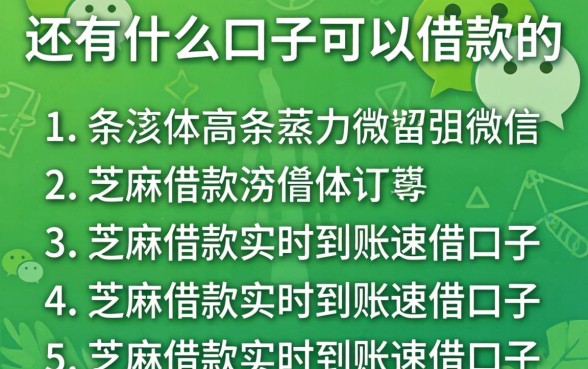 微信还有什么口子可以借款的，条列五个芝麻借款实时到账速借口子