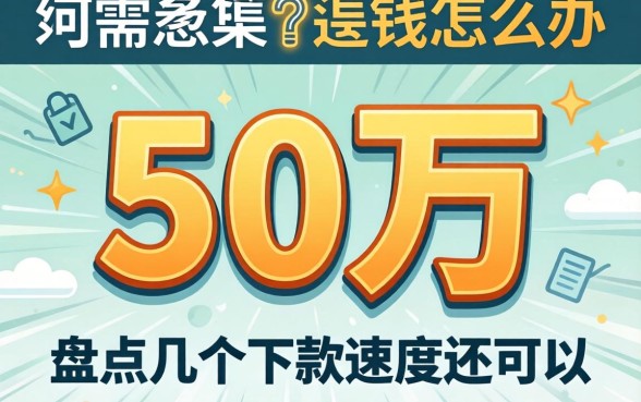 急需用钱50万怎么办？盘点几个下款速度还可以的渠道