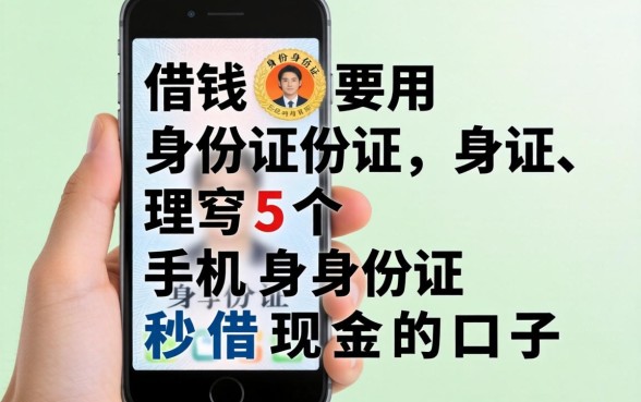 手机借钱要用身份证，理出5个手机身份证秒借现金的口子