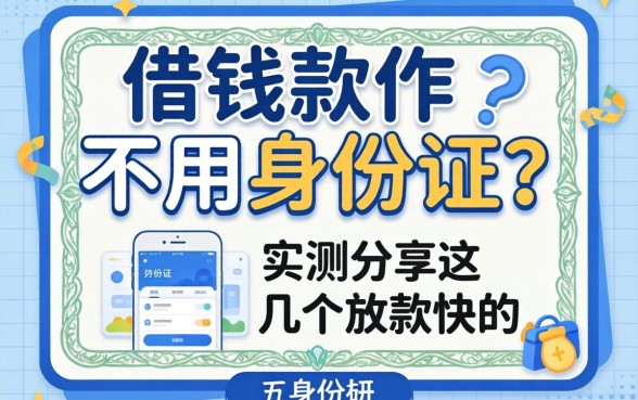 什么借钱软件不用身份证的?实测分享这几个放款快的