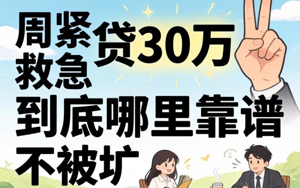 手头紧想贷30万救急，到底哪里靠谱不被坑？