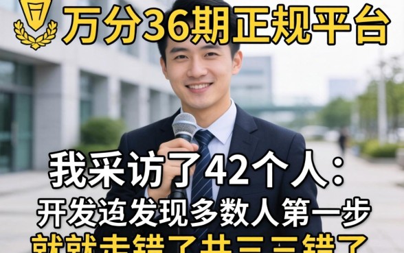 借三万分36期的正规平台：我采访了42个人，发现多数人第一步就走错了