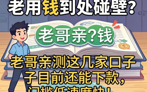 急用钱到处碰壁？老哥亲测这几家口子目前还能下款，门槛低速度快！