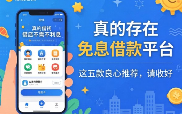 哪里借钱不需要利息的软件有哪些？真的存在免息借款平台吗？这五款良心推荐请收好