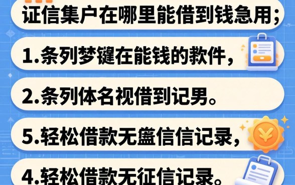 征信黑户在哪里能借到钱急用，条列五个轻松借款无征信记录的软件