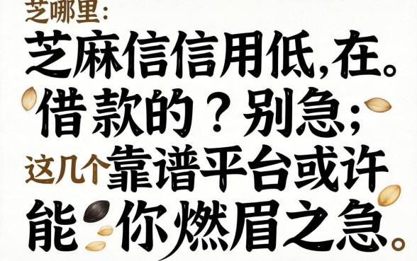 芝麻信用低在哪里借款的？别急，这几个靠谱平台或许能解你燃眉之急