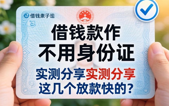 什么借钱软件不用身份证的?实测分享这几个放款快的