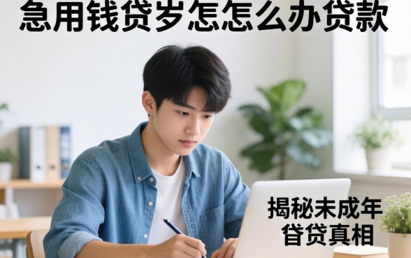 17岁怎么能贷款？急用钱怎么办？揭秘未成年借贷的真相与替代方案