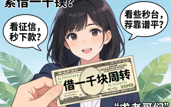 手头紧想借一千块周转，有哪些不看征信秒下款的靠谱平台？求老哥们推荐！