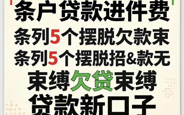黑户贷款进件费，条列5个摆脱欠款束缚贷款新口子