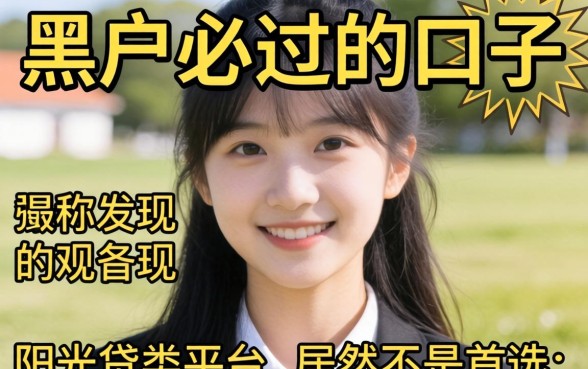 我试了那些号称黑户必过的口子,发现阳光贷类的平台居然不是首选