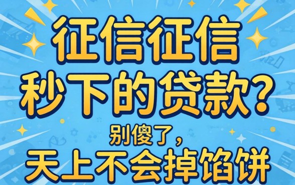 不上征信秒下的贷款？别傻了，天上不会掉馅饼