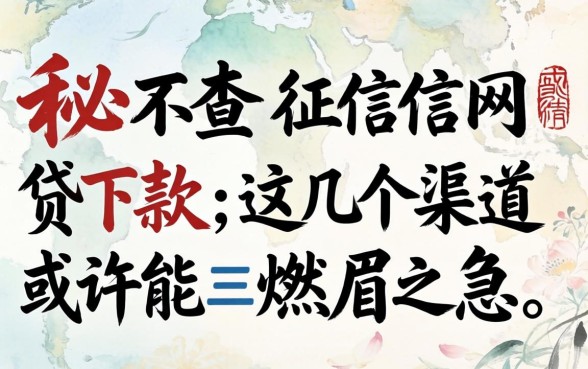 揭秘2026不查征信网贷下款，这几个渠道或许能解燃眉之急
