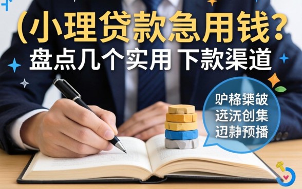 个人办理小额贷款急用钱？盘点几个实用的下款渠道