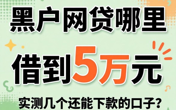 黑户网贷哪里可以借到5万元？实测几个还能下款的口子
