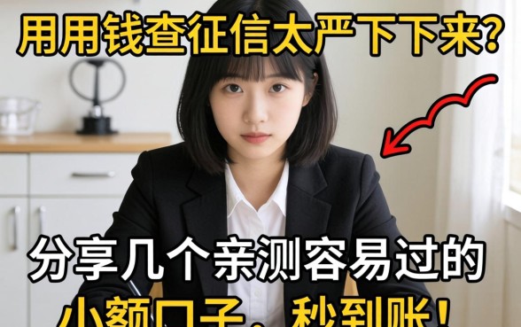 急用钱查征信太严下不来？分享几个亲测容易过的小额口子，秒到账！