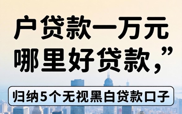 黑户贷款一万元哪里好贷款，归纳5个无视黑白贷款口子