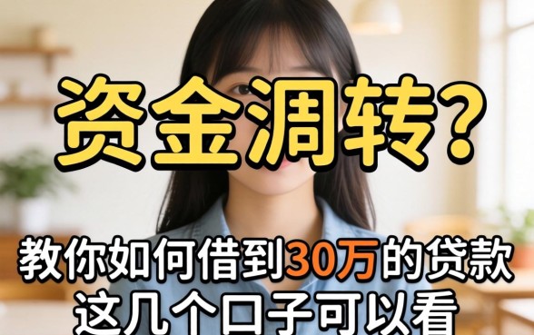 急需资金周转？教你如何借到30万的贷款，这几个口子可以看