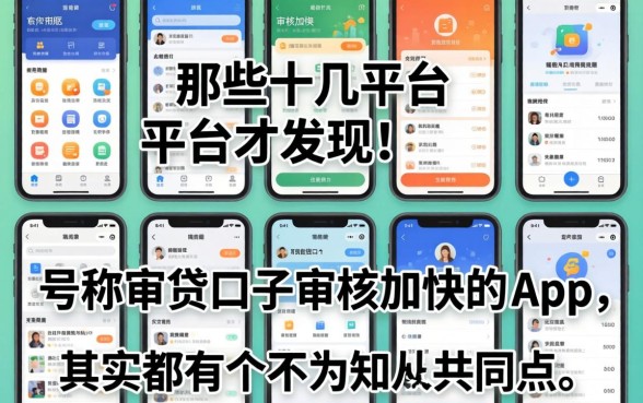 我试了十几个平台才发现，那些号称审贷口子审核加快的app，其实都有个不为人知的共同点