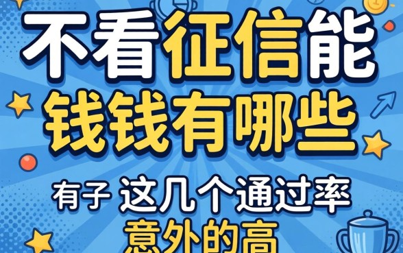 揭秘不看征信能借钱的口子有哪些，这几个通过率意外的高
