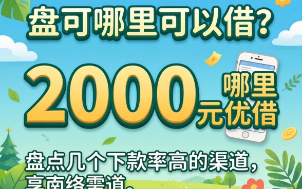 急需2000元哪里可以借？盘点几个下款率高的渠道