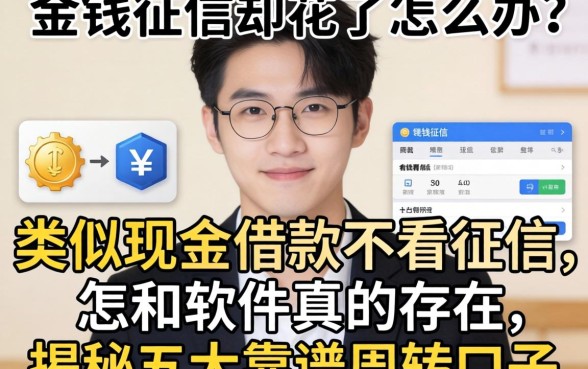 急需用钱征信却花了怎么办？类似现金借款不看征信的软件真的存在吗？揭秘五大靠谱周转口子
