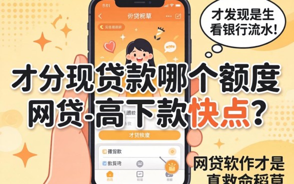 我看遍了手机贷款哪个额度高下款快点，才发现不看银行流水的网贷软件才是真救命稻草