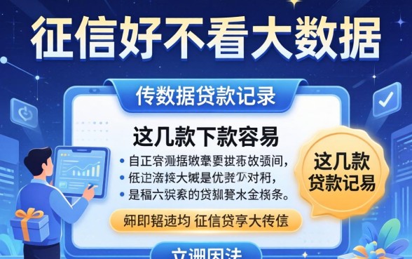 揭秘征信好不看大数据的贷款记录，这几款下款容易