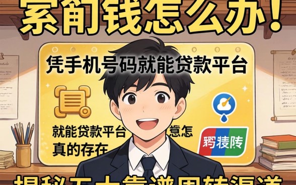 急需用钱怎么办？凭手机号码就能贷款的平台真的存在吗？揭秘五大靠谱周转渠道