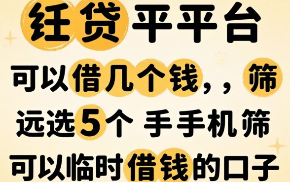 借贷平台可以借几个钱,筛选5个手机可以临时借钱的口子