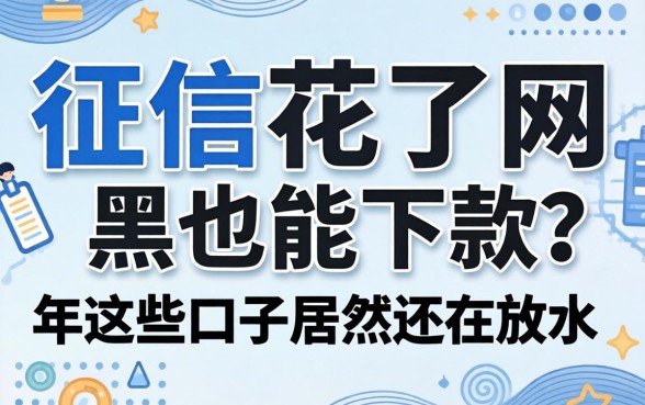 我征信花了网黑也能下款?2026年这些口子居然还在放水