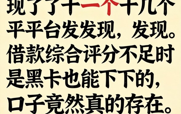 我试了十几个平台发现，借款综合评分不足时是黑户也能下的口子竟然真的存在