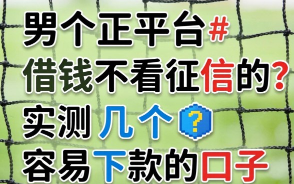 网上哪个平台借钱不看征信的？实测几个容易下款的口子