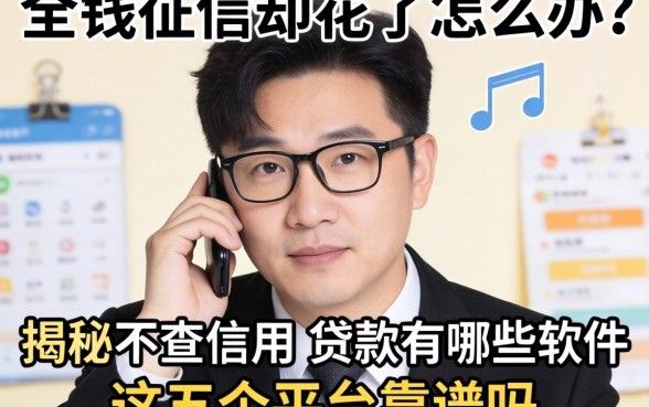 急需用钱征信却花了怎么办？揭秘不查信用的贷款有哪些软件，这五个平台靠谱吗？