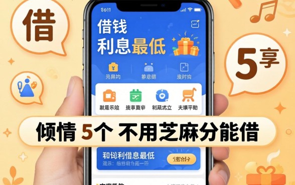 手机借钱如何利息最低，倾情分享5个不用芝麻分能借的平台