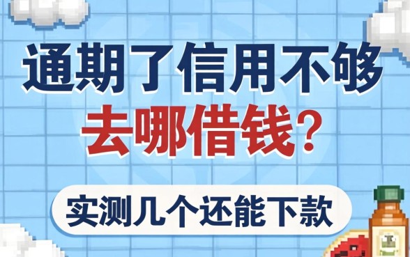 逾期了信用不够去哪借钱？实测几个还能下款的渠道